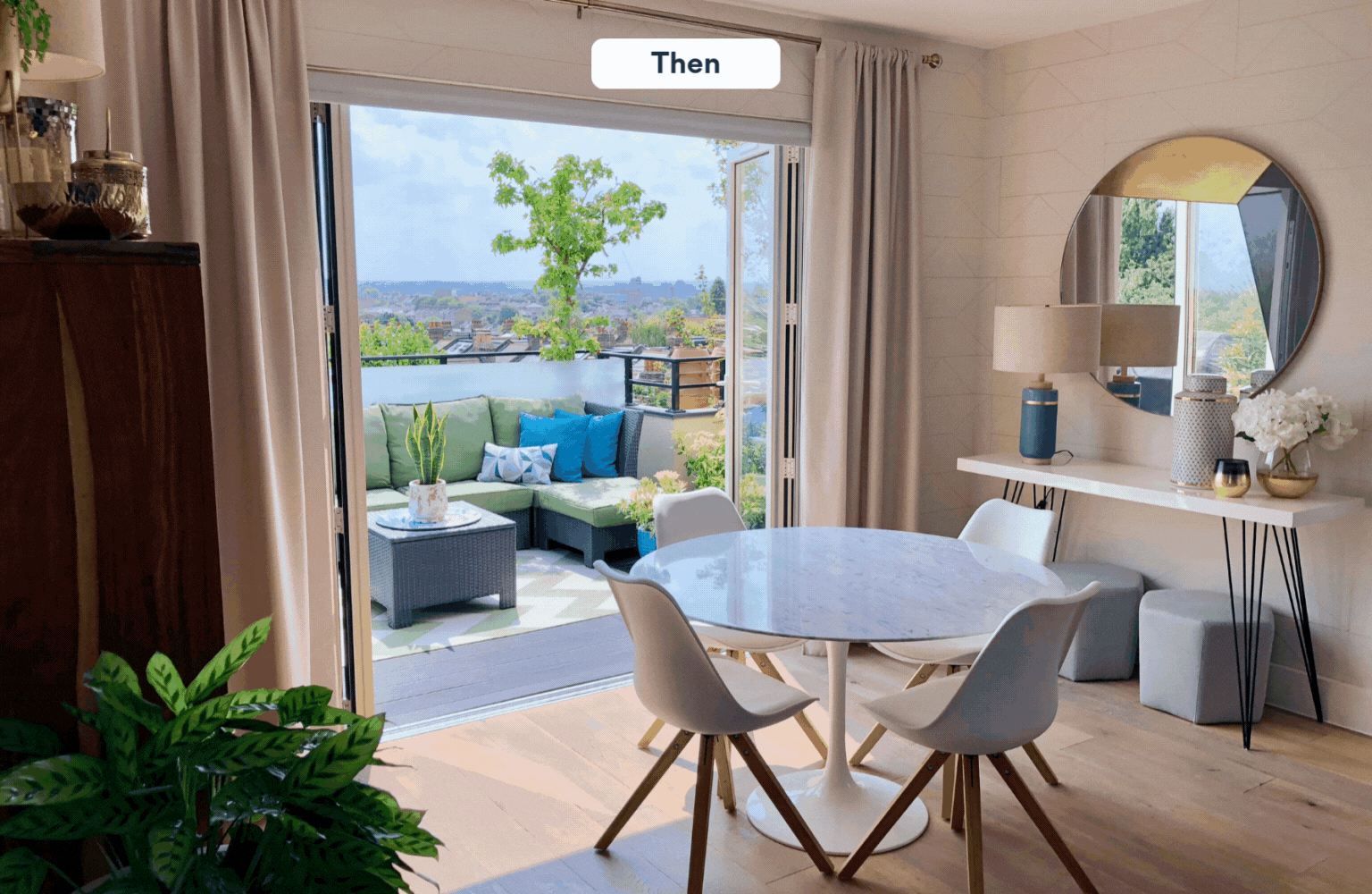bold and contemporary dining space