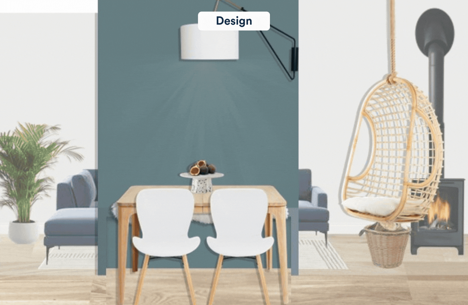 informal dining space in open plan room