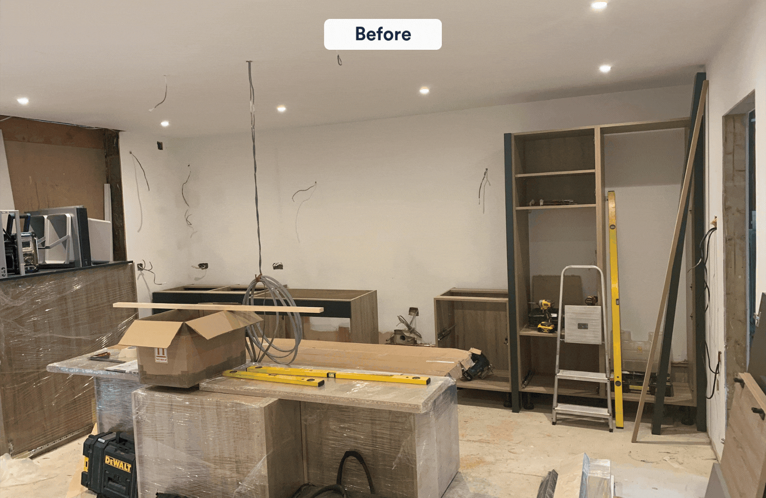Modern, open plan family kitchen