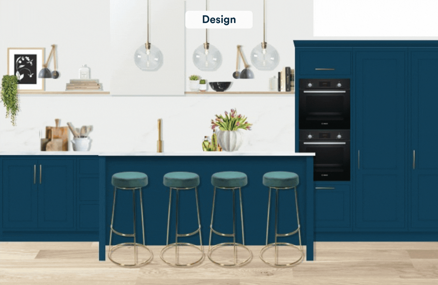 navy shaker style kitchen