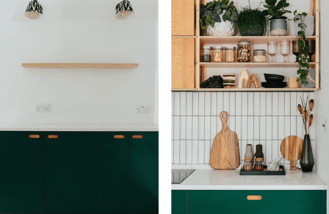 Natural green kitchen design