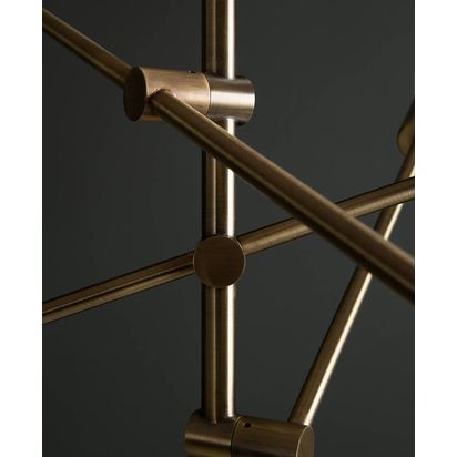 TRIKONASANA brass multi-arm light with clear bulbs