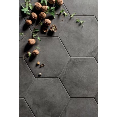 Casablanca Black Base Hexagon Decorative Porcelain Tile