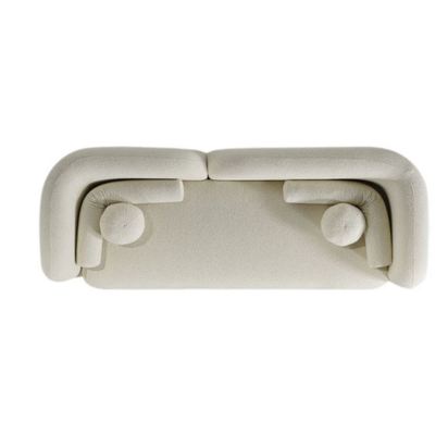 Cream Boucle Curved 3 Seater Sofa - Elma