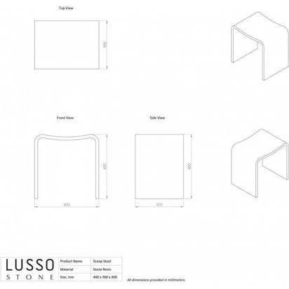 Lusso scoop stone resin bathroom shower seat p694 12914 medium