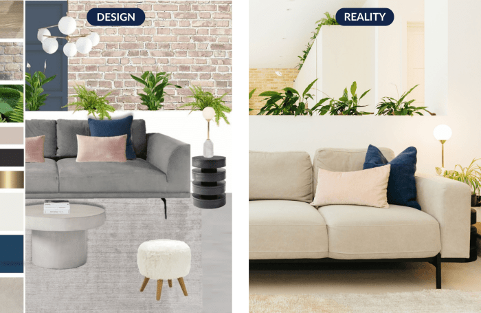 living room before and after