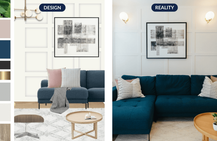 living room before and after