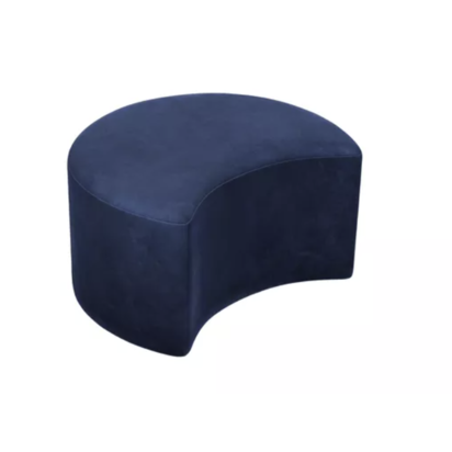 Luna Half Moon Footstool in Cruise Smart Velvet