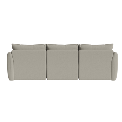 Pillow nap modular chaise sofa in Toast Rack Clever Boucle
