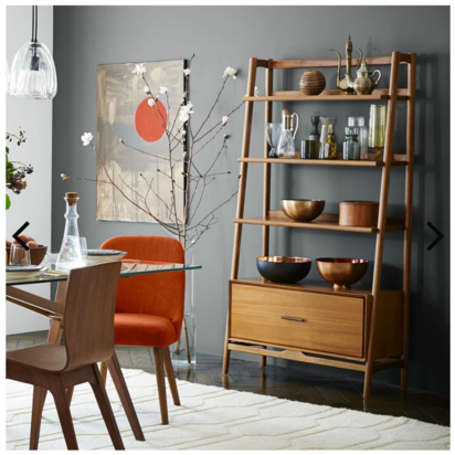 Mid-Century Modern Bookcase Shelf - Wide Tower